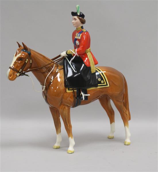 A Beswick model of H.M. The Queen mounted on Imperial, Trooping the Colours